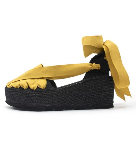 Pinxo Espadrille High Platform Mustard - Total Black