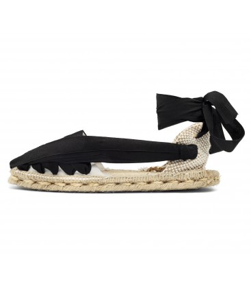 Pinxo Espadrille Black Jute with extra ribbons