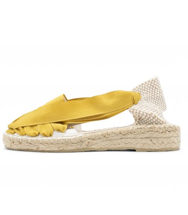 Pinxo Espadrille Mustard Elastic Band low wedge