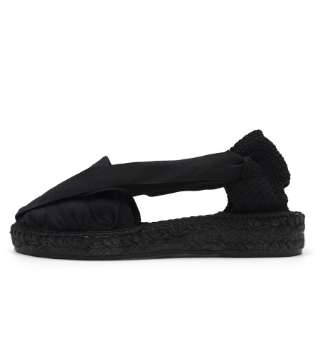 Pinxo Espadrille Total Black Elastic Band low wedge