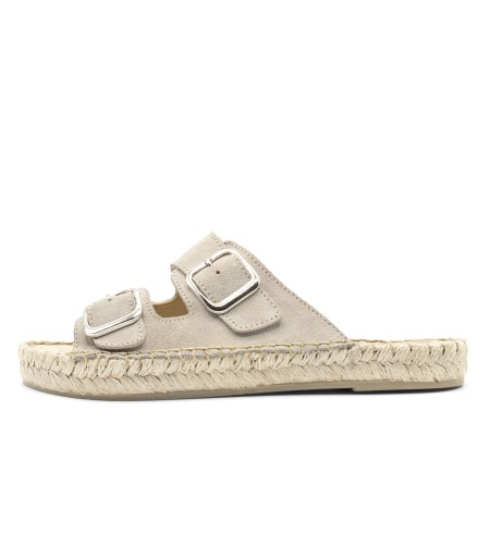 Flat Buckles Espadrille Sand